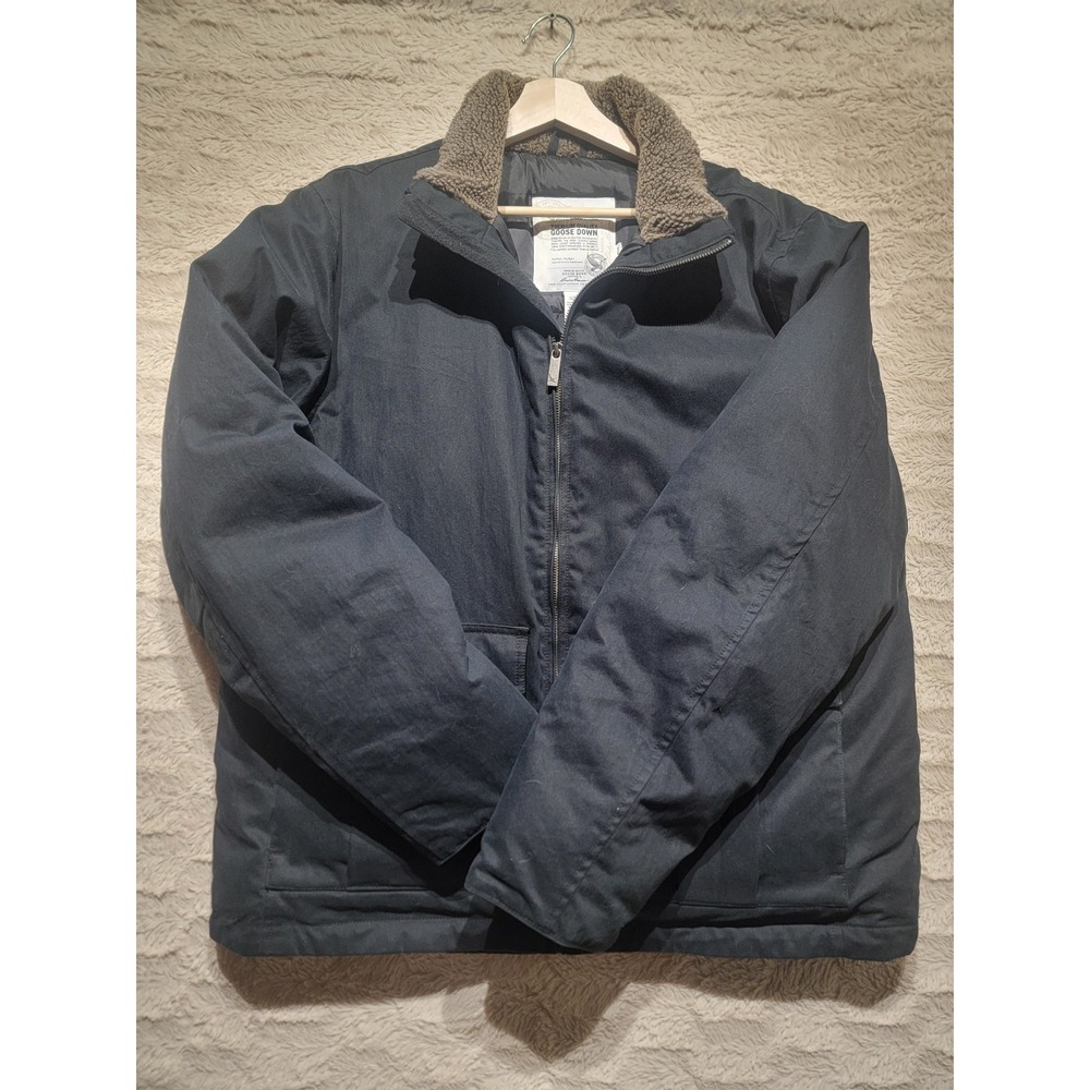 Eddie Bauer Mens Premium Goose Down 650 Fill Power Barn Jacket Black Large